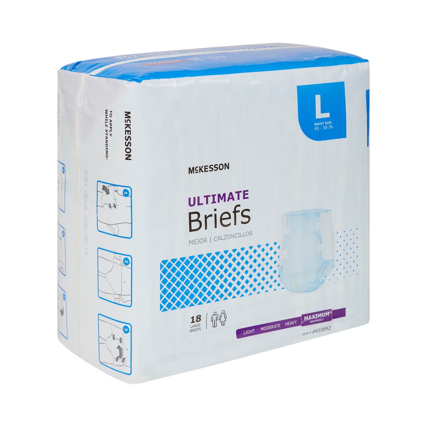 McKesson Ultimate Heavy Absorbency Incontinence Brief, Large