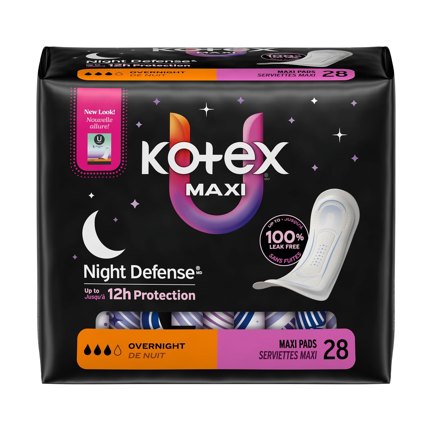 Feminine Pad U by Kotex® Night Defense® Overnight Maxi Heavy Absorbency