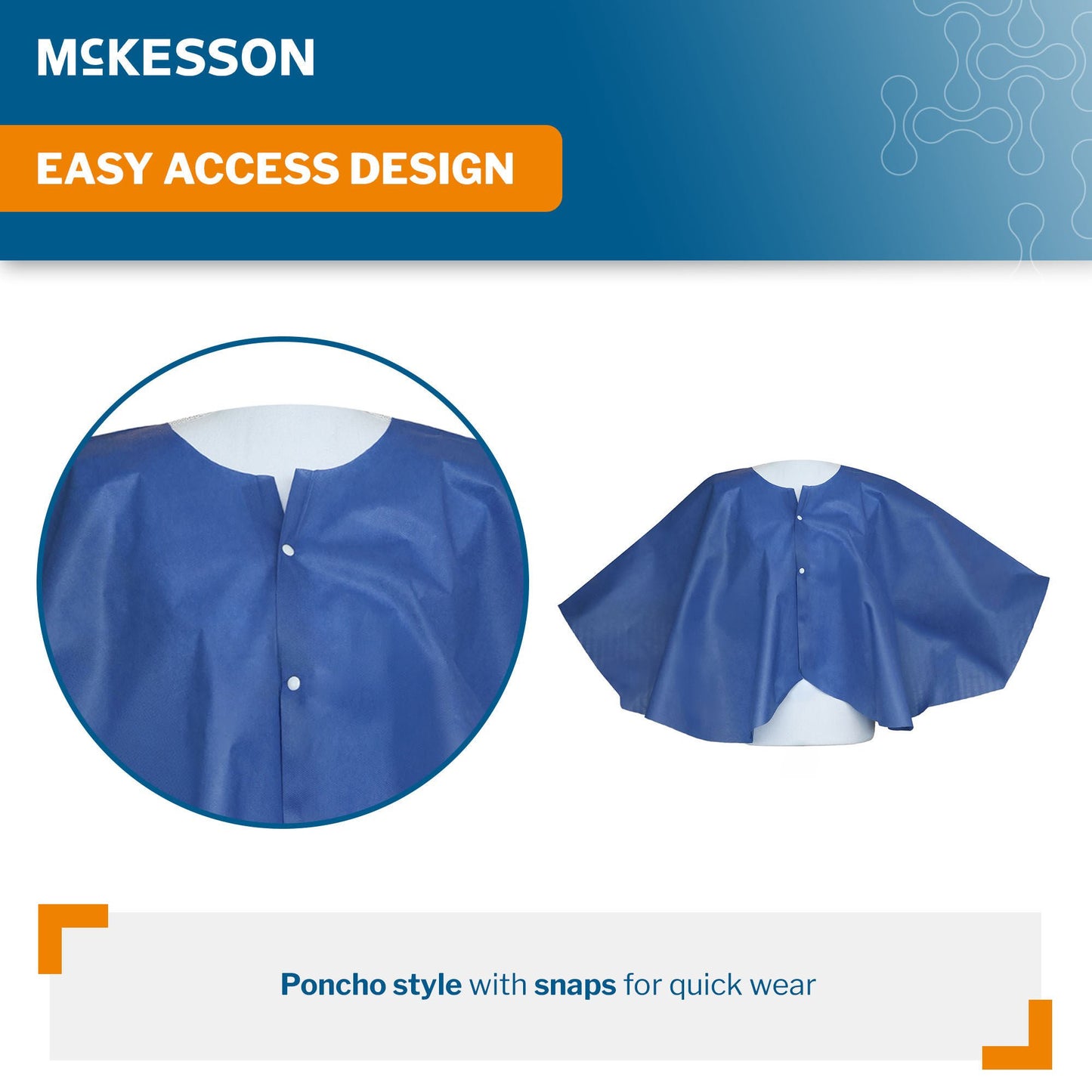 McKesson Poncho Exam Cape, 4X-Large, 48 x 45 Inch