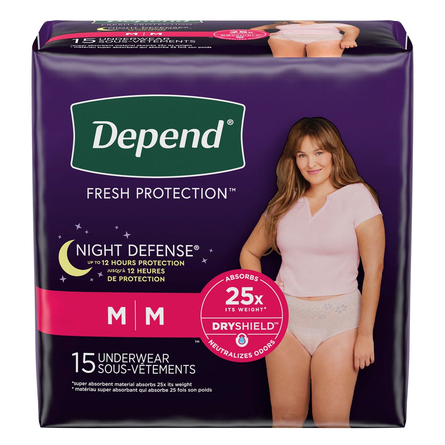 Depend® Night Defense® Women's Absorbent Underwear, Medium