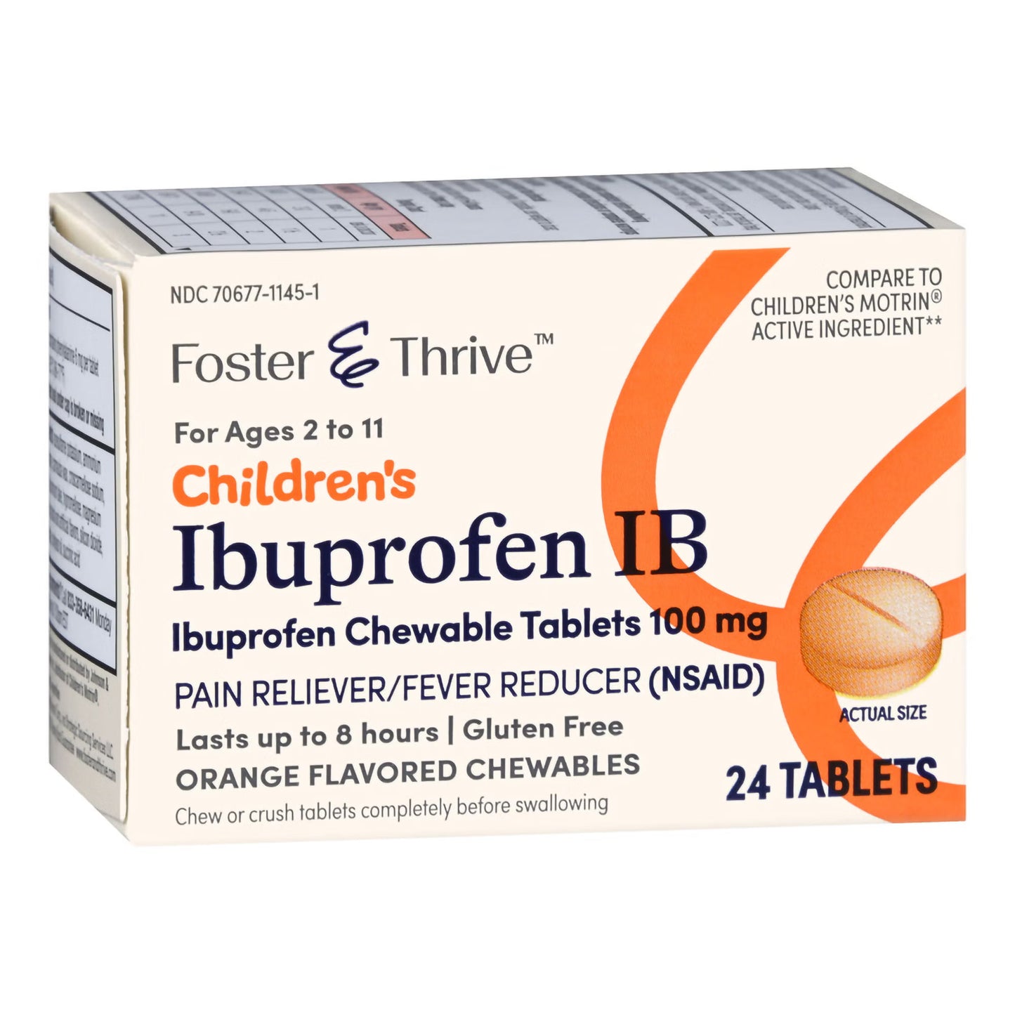 Foster & Thrive™ Children's Ibuprofen IB Chewable Tablets 100 mg Orange