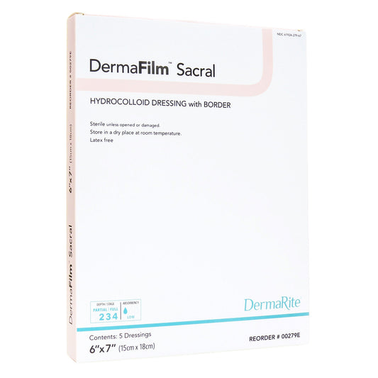 DermaFilm® Hydrocolloid Dressing, 6 x 7 Inch Sacral