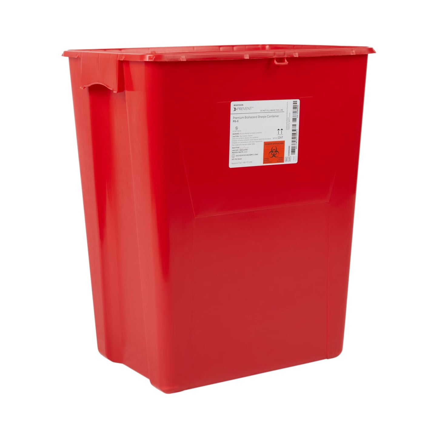 McKesson Prevent® Sharps Container, 18 Gallon, 24-3/5 x 17-3/10 x 13 Inch