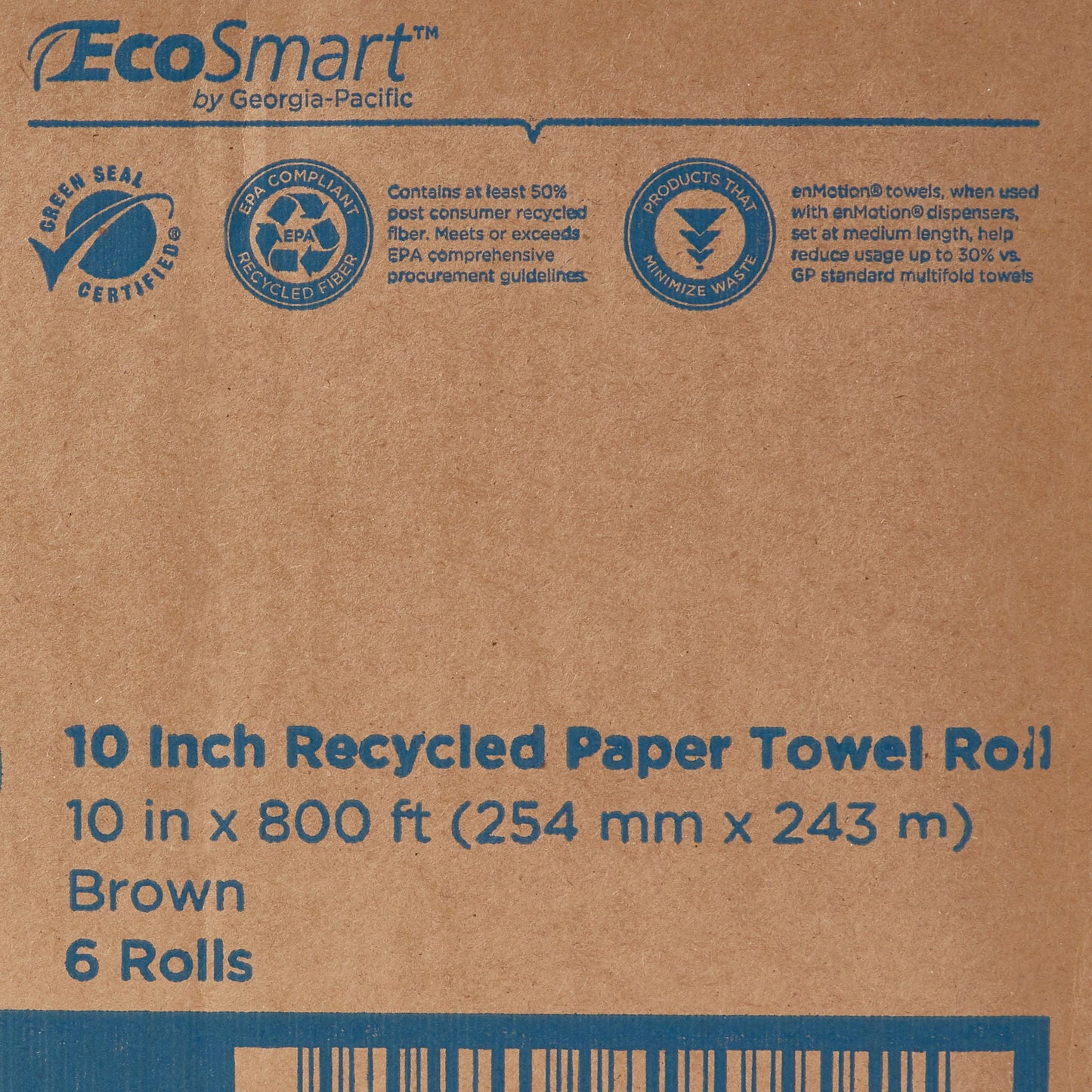 enMotion® Touchless Brown Paper Towel, 10 Inch x 800 Foot, 6 Rolls per Case