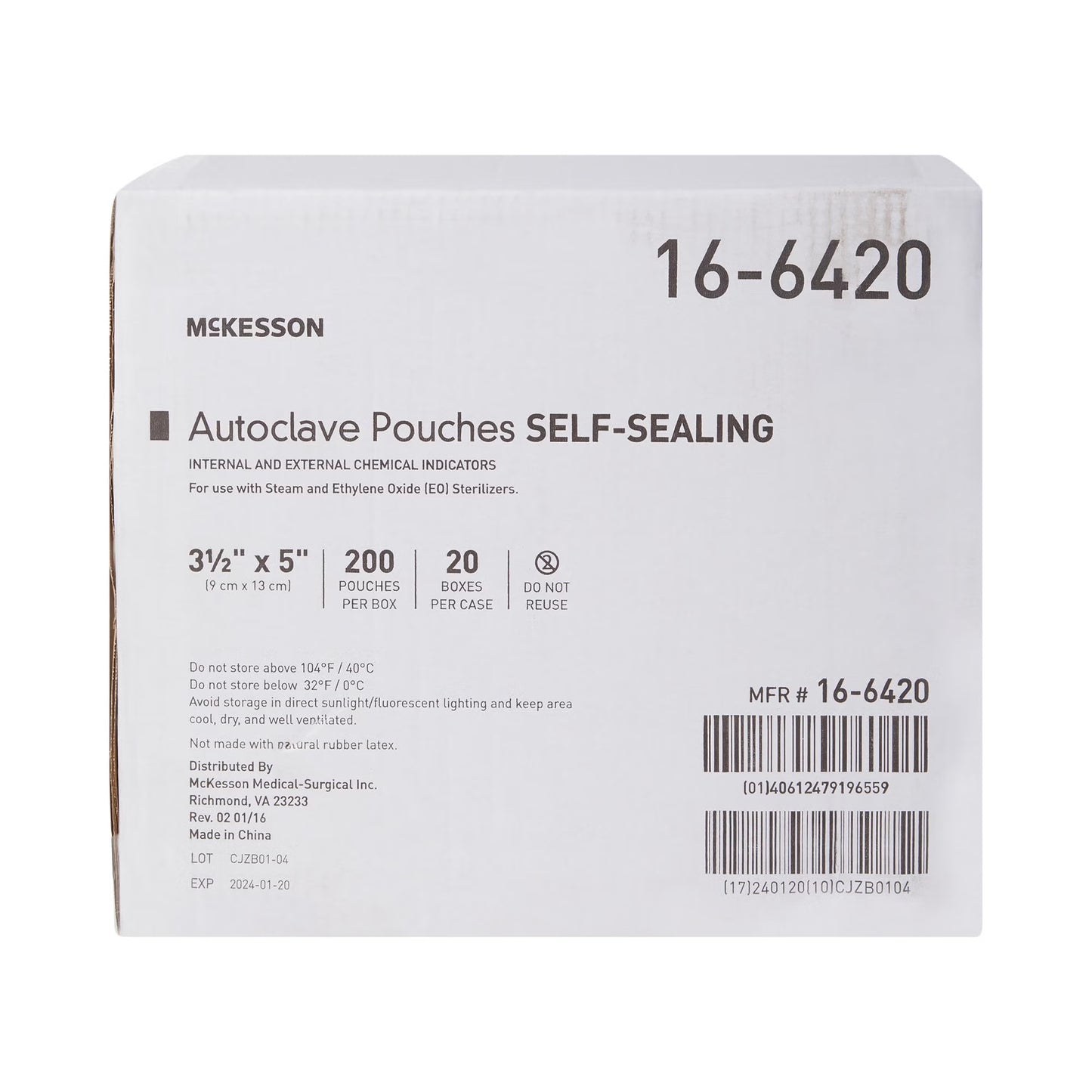 McKesson Sterilization Pouch, 3.5 x 5 Inch