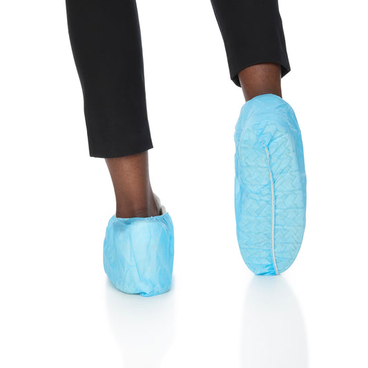 McKesson Shoe Cover, One Size Fits Most Shoe, High, Nonskid Sole, Blue