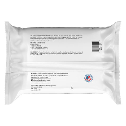 McKesson Fragrance Free Personal Cleansing Wipe, Nonflushable