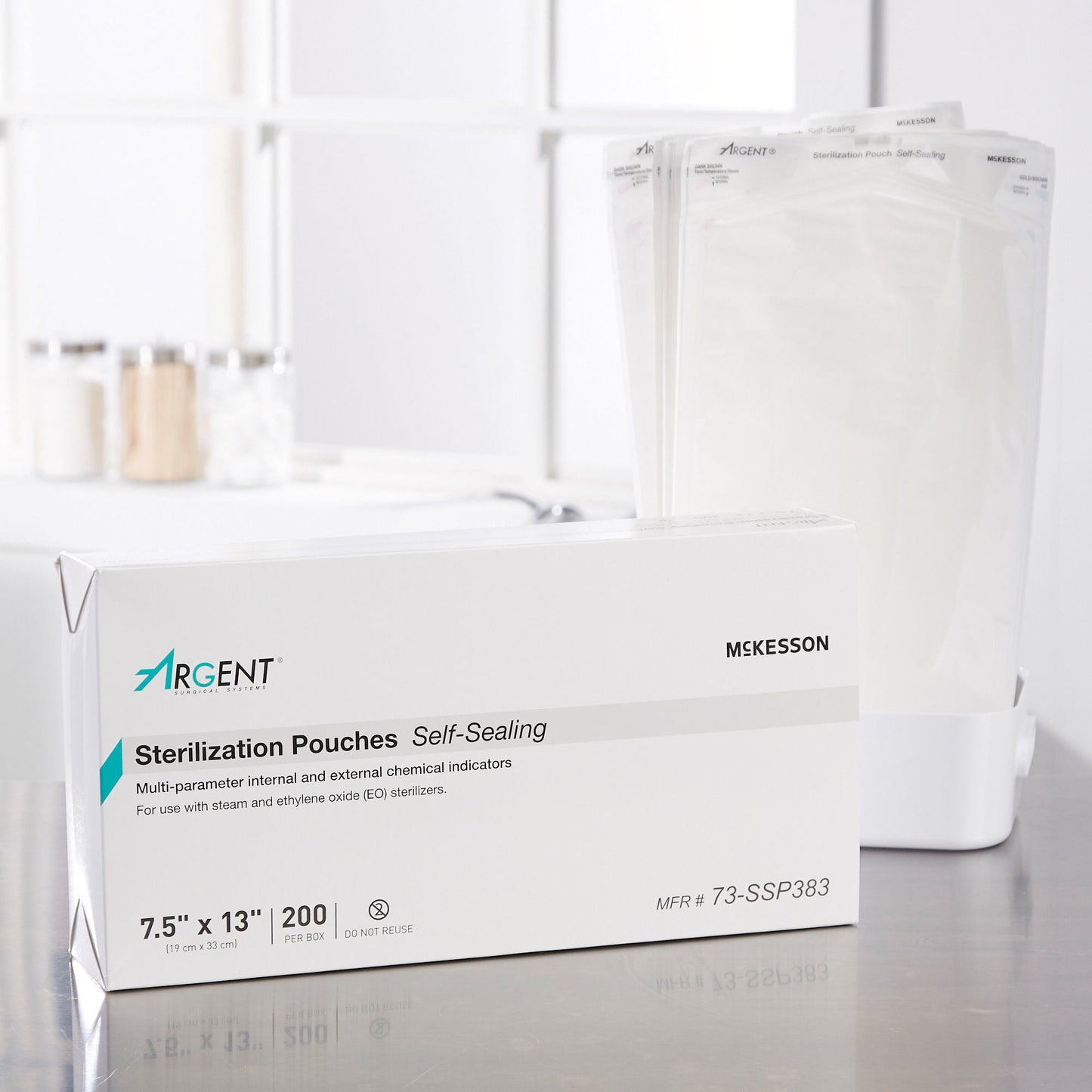 McKesson Argent® Sure-Check® Sterilization Pouch, 7.5 x 13 Inch