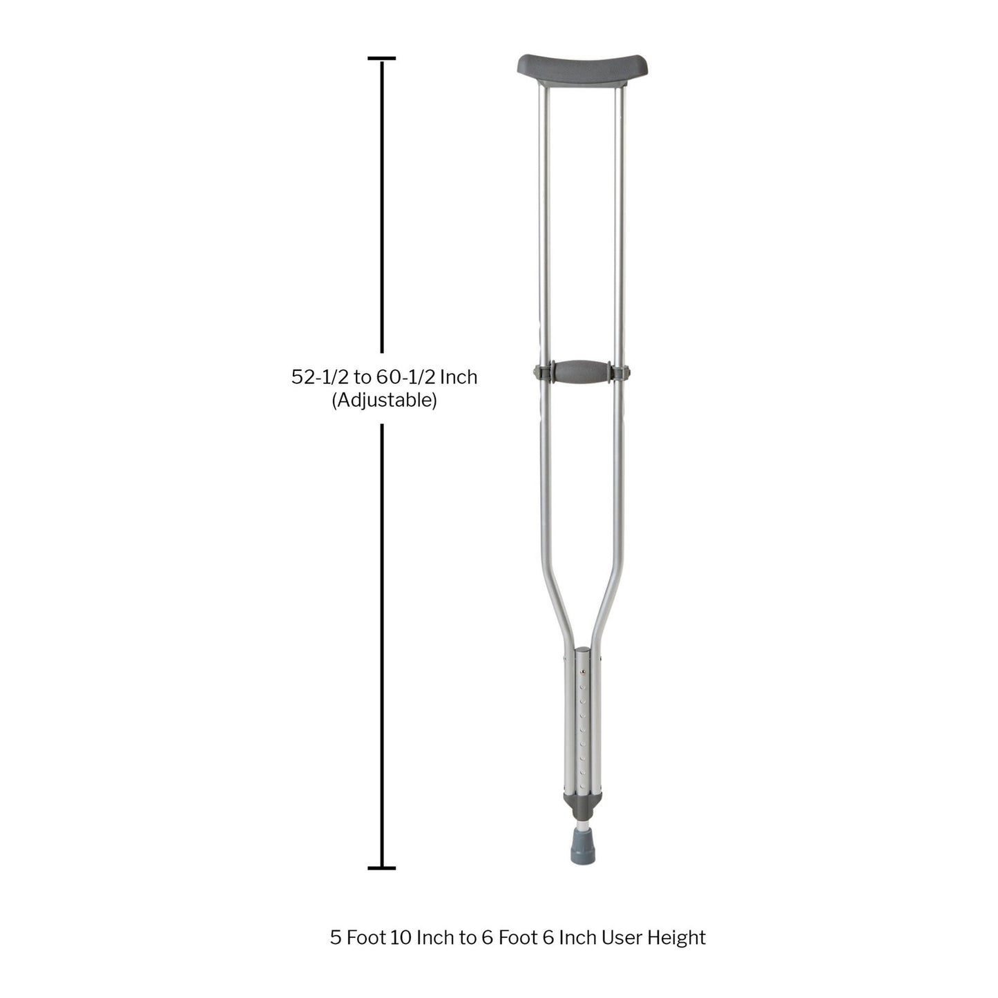 McKesson Underarm Crutches for Adults 5'10" – 6'6"