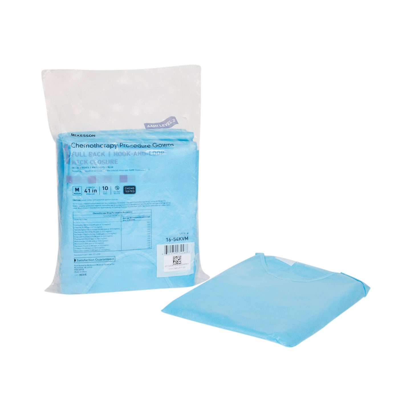 McKesson Full Back Chemotherapy Procedure Gown, Medium