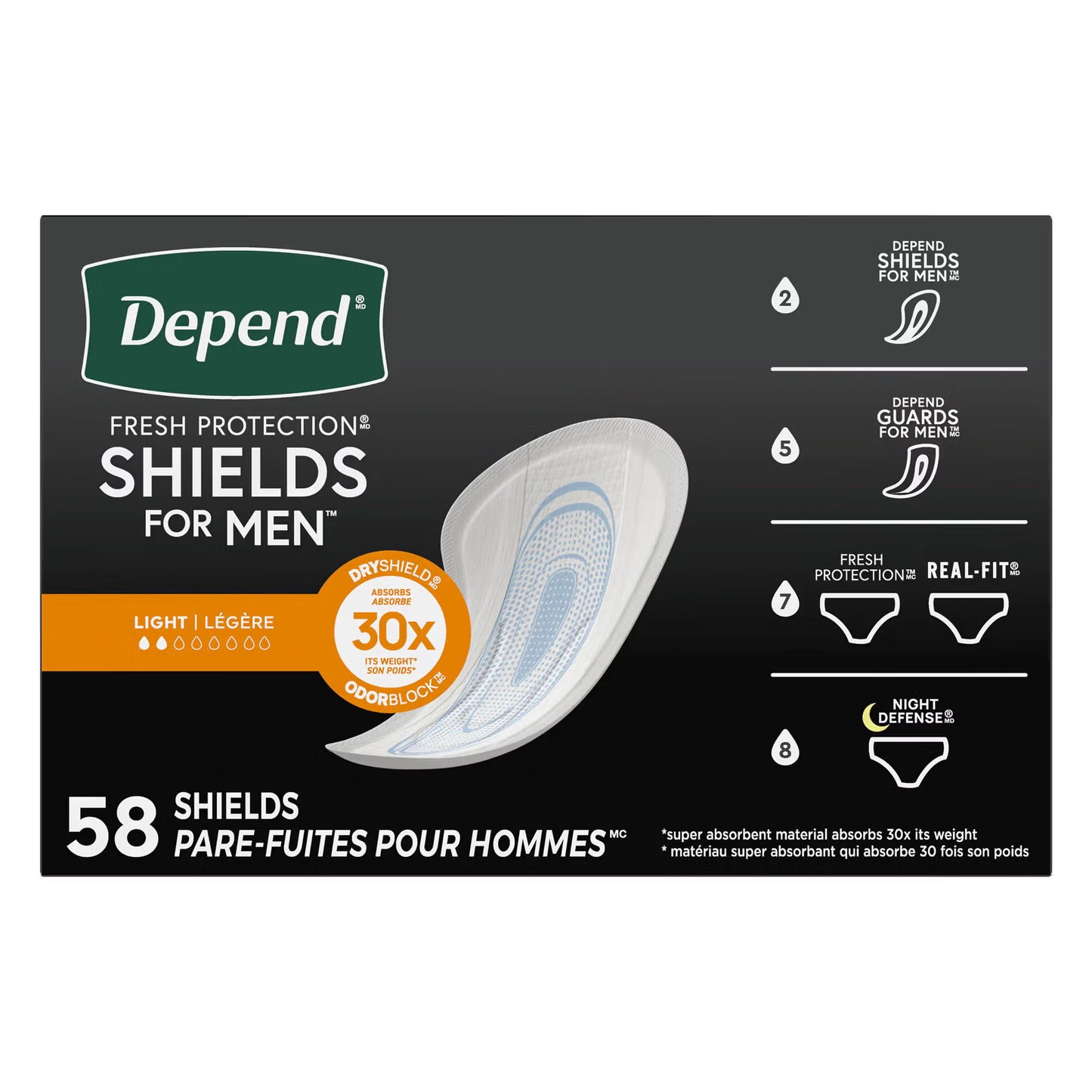 Depend® Shields for Men Light Bladder Control Pad