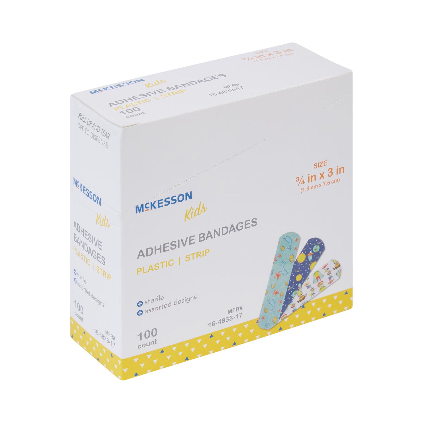 McKesson Kids™ Kid Design (Assorted Prints) Adhesive Strip, 3/4 x 3 Inch