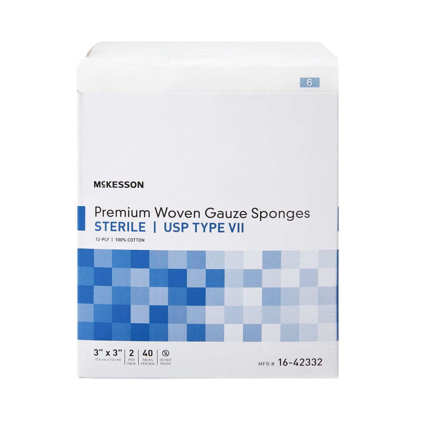 McKesson Sterile USP Type VII Gauze Sponge, 3 x 3 Inch, 12-Ply