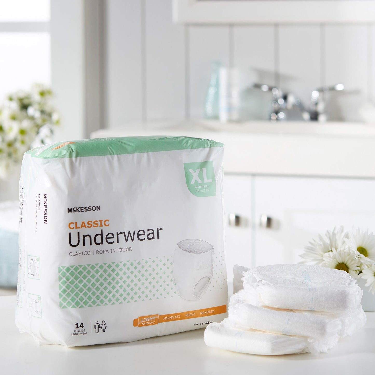 McKesson Classic Light Absorbency Incontinence Underwear, Extra Large