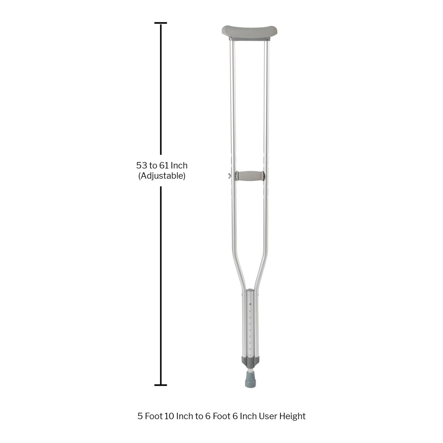 McKesson Underarm Crutches for Adults 5'10" – 6'6"