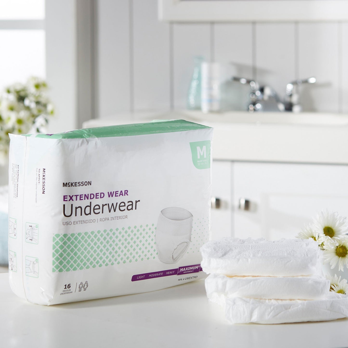 McKesson Extended Wear Maximum Absorbency Underwear, Medium