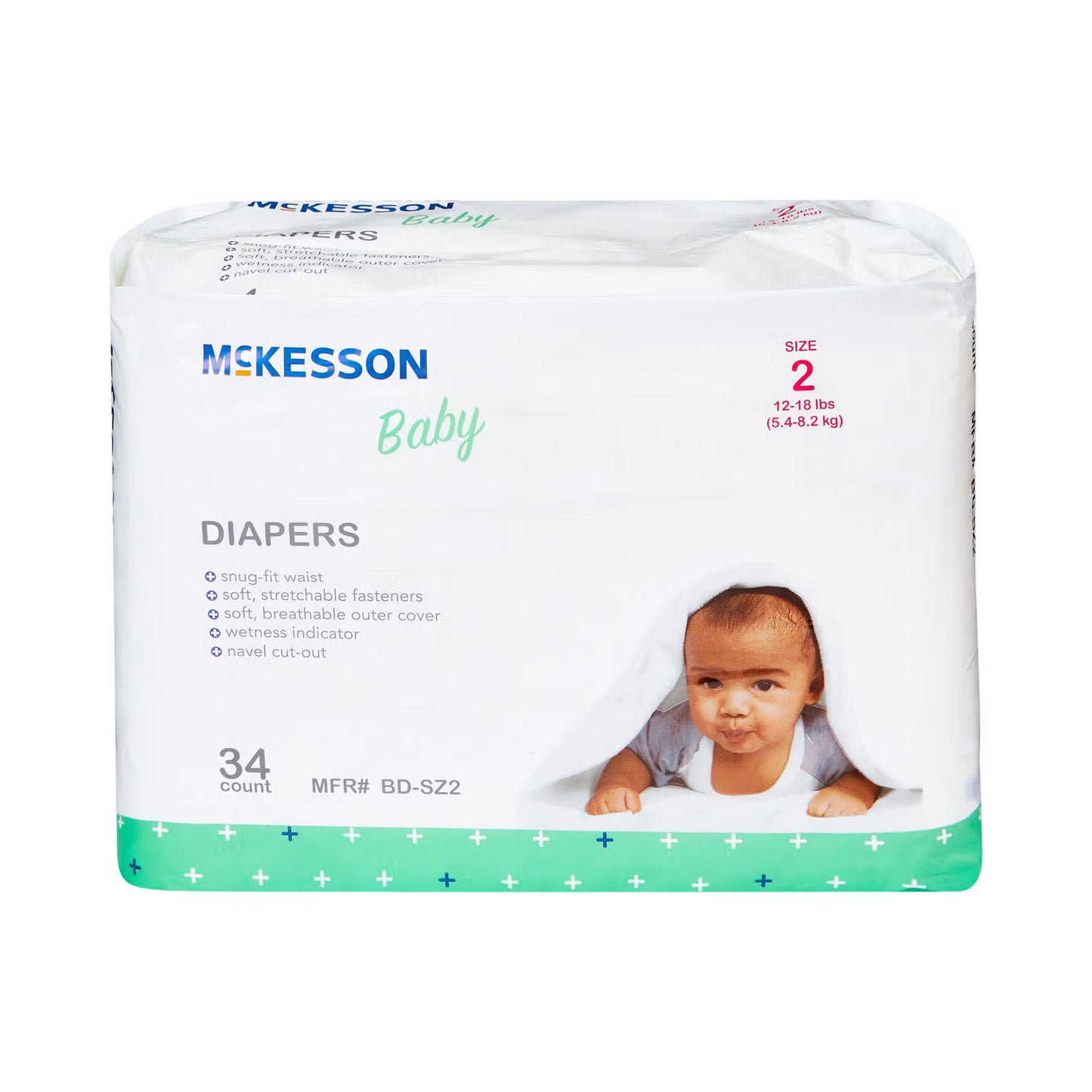 McKesson Baby Diaper, Size 2 for Babies weighing 2 to 18 lbs.