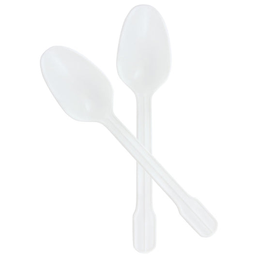 McKesson White Polypropylene Spoon