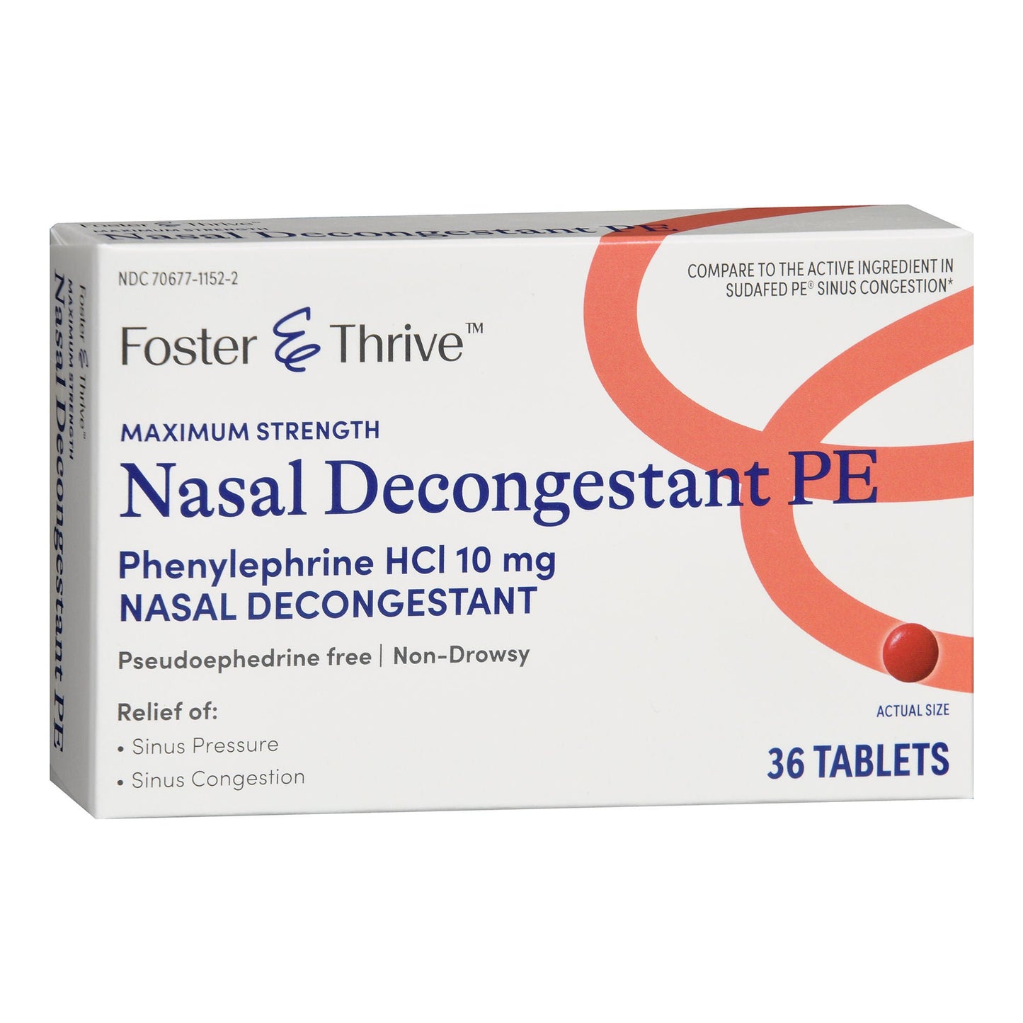 Foster & Thrive™ Nasal Decongestant PE Tablets Maximum Strength