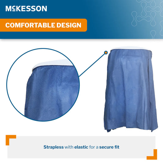 McKesson Strapless Exam Gown, One Size Fits Most, Blue, 2 x 2 Feet