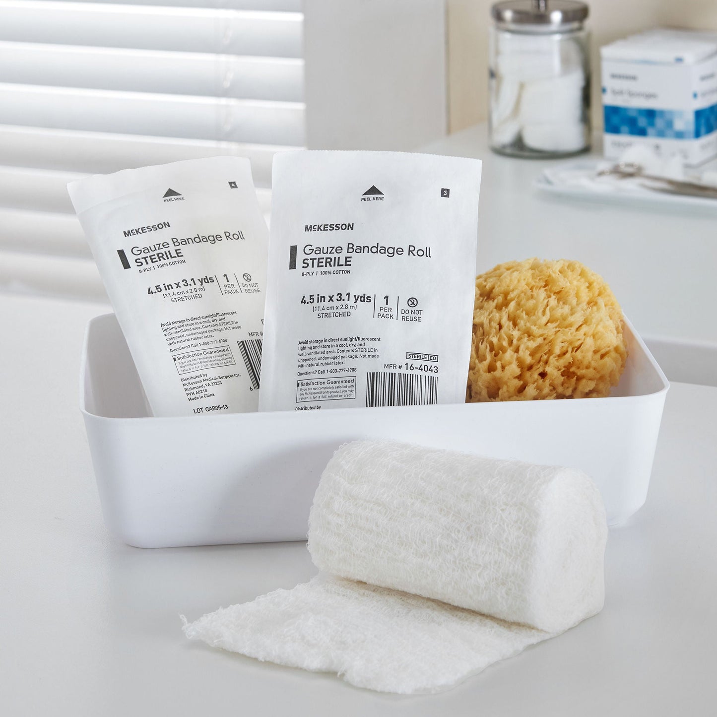 McKesson Sterile Fluff Bandage Roll, 4-1/2 Inch x 3-1/10 Yard, Eight-Ply