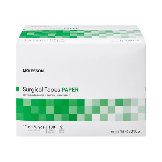 McKesson Paper Medical Tape, 1 Inch x 1-1/2 Yard, White