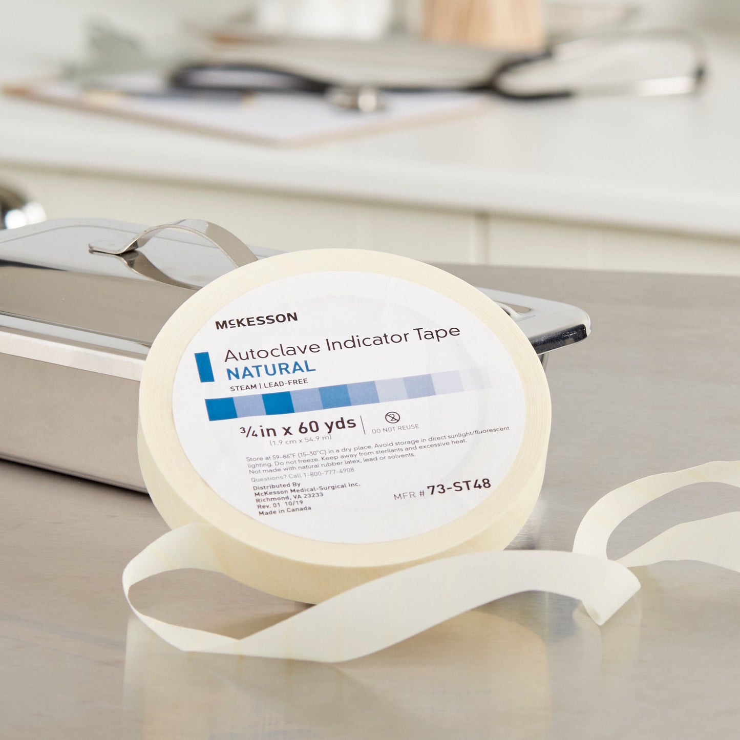 McKesson Steam Indicator Tape, 0.5 Inch x 60 Yard