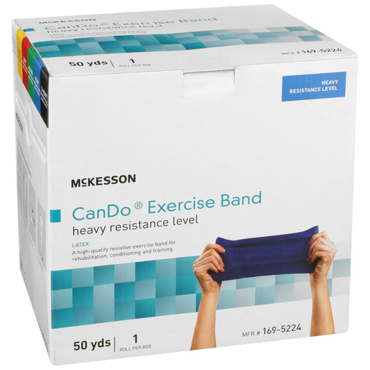 McKesson Exercise Resistance Band, Blue, 5 Inch x 50 Yard, Heavy Resistance