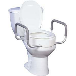 Drive Medical Premium Raised Toilet Seat with Removable Arms