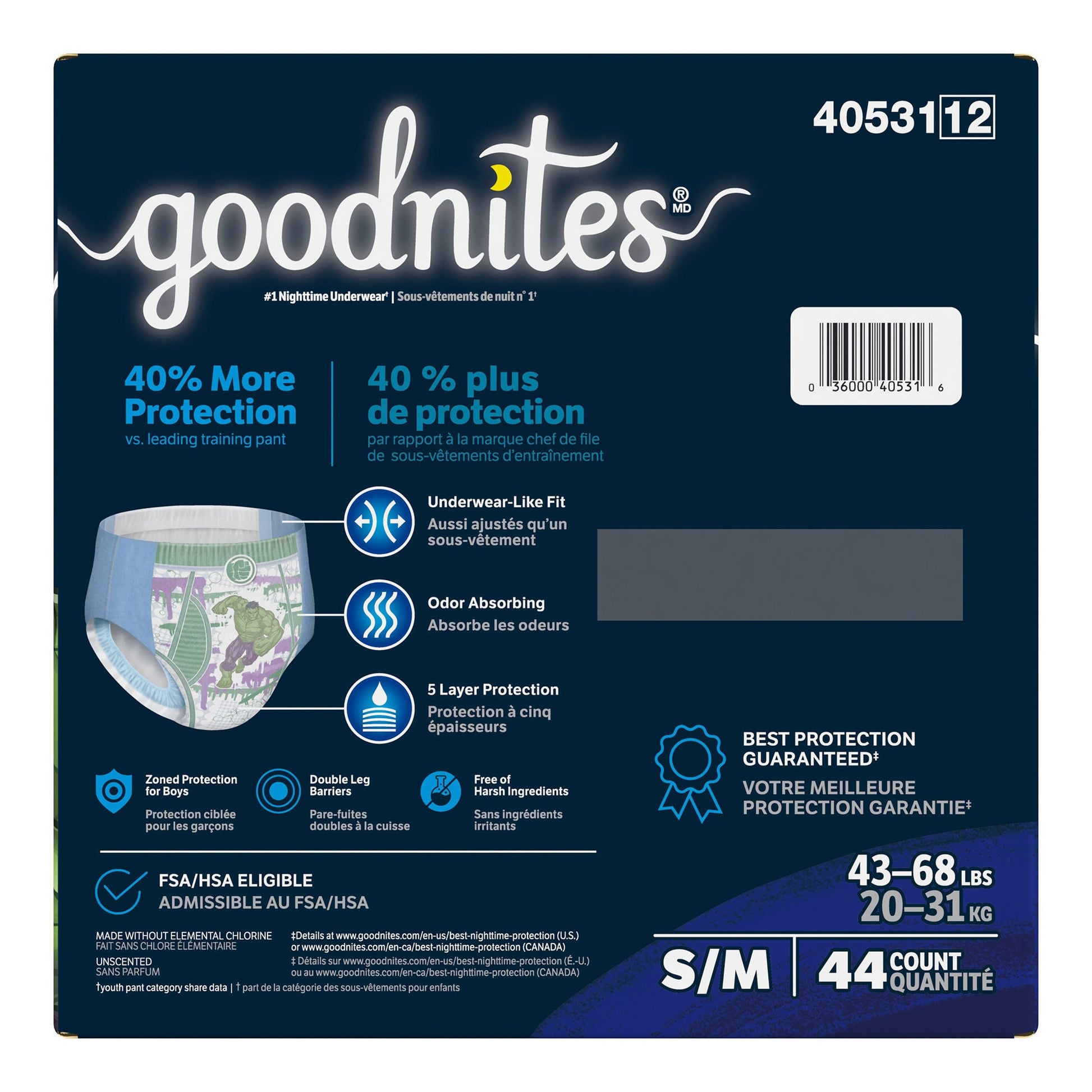 GoodNites® Absorbent Underwear for Boys, Small / Medium