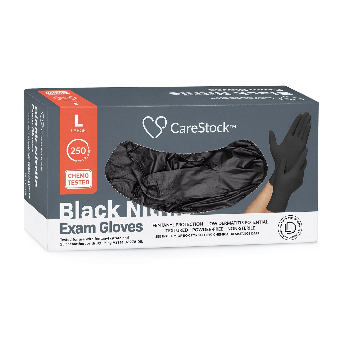CareStock™ Nitrile Exam Glove, Large, Black