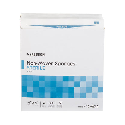 McKesson Sterile Nonwoven Sponge, 4 x 4 Inch, Four Ply