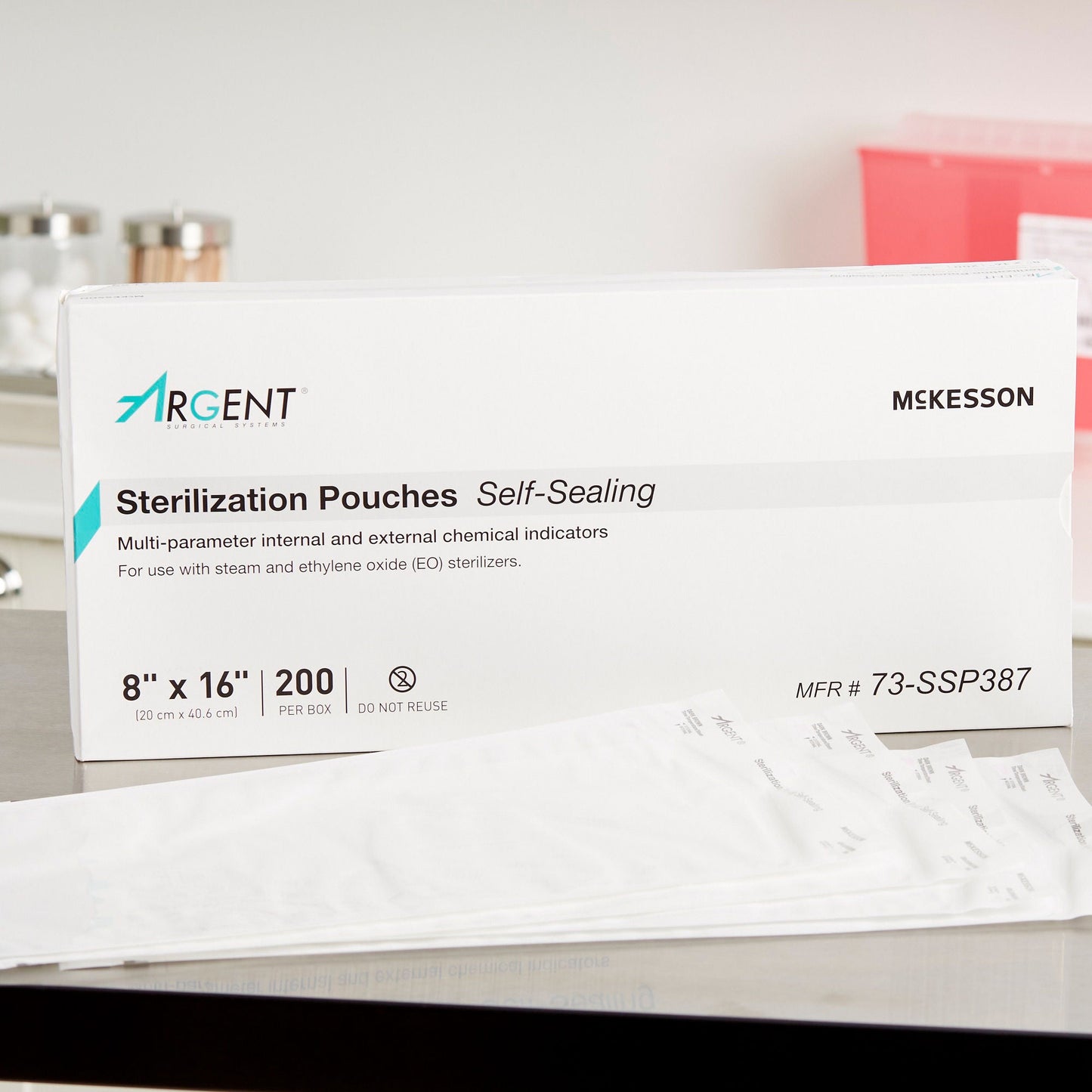 McKesson Argent® Sure-Check® Sterilization Pouch, 8 x 16 Inch
