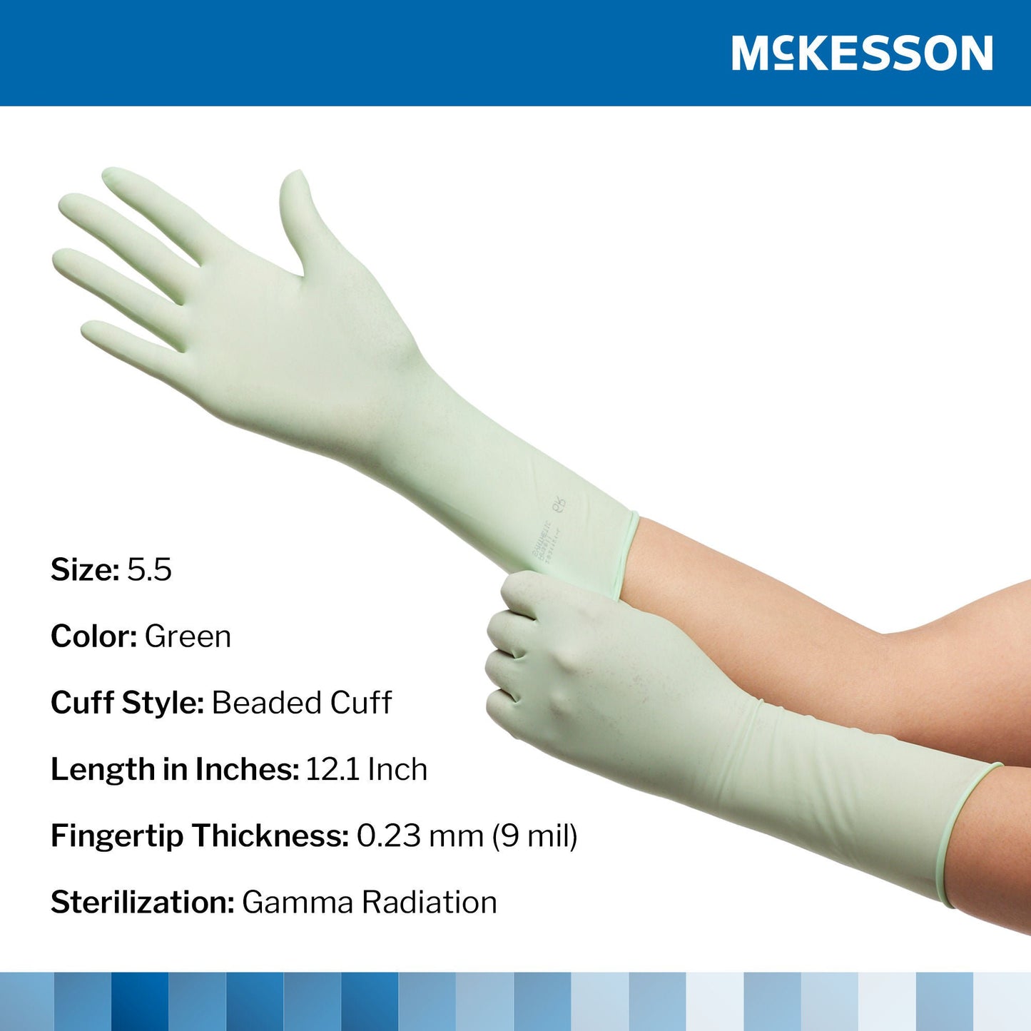 McKesson Perry® Performance Plus Polyisoprene Surgical Glove, Size 5.5, Green