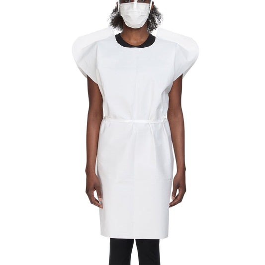 McKesson Patient Exam Gown, One Size Fits Most, White