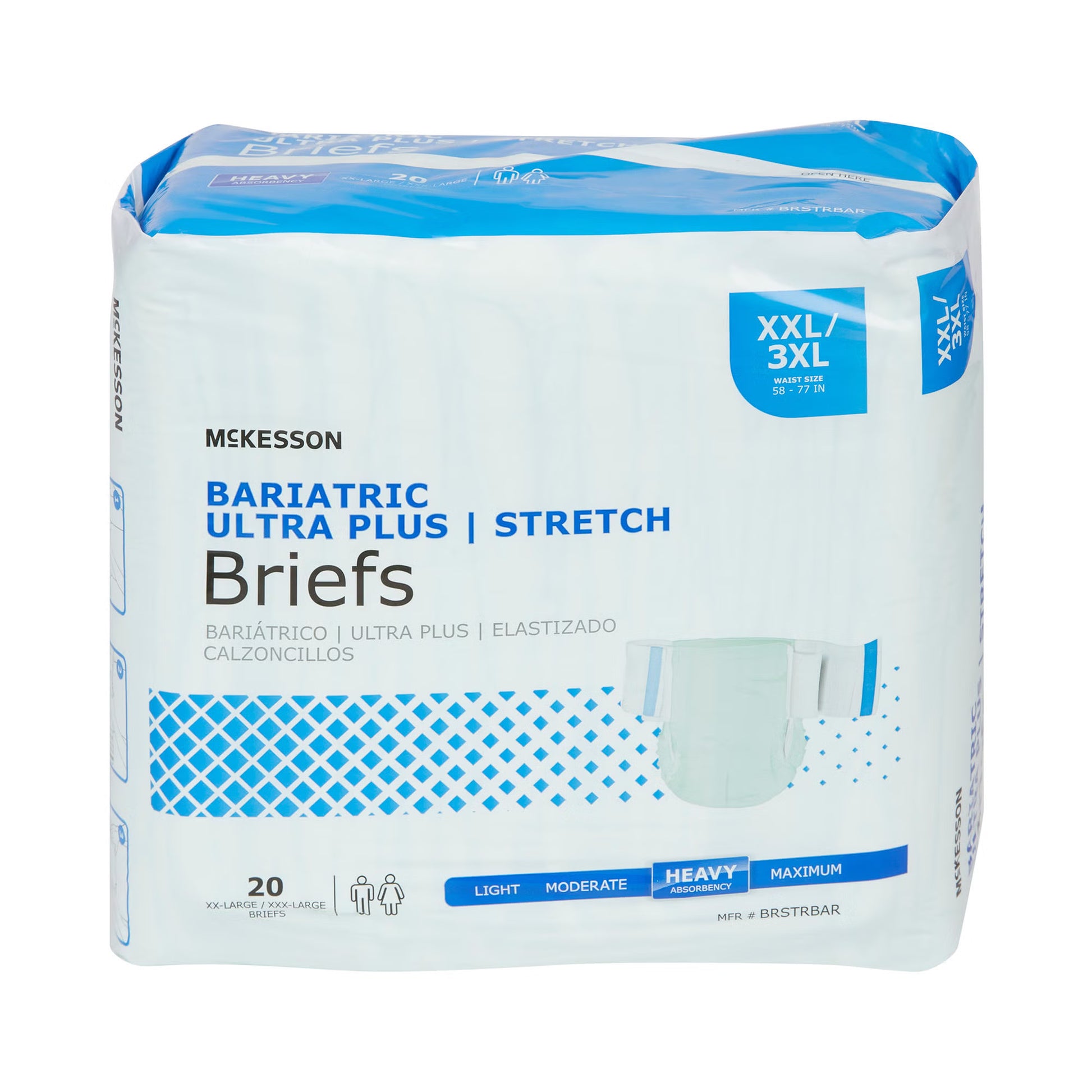 McKesson Ultra Plus Stretch Heavy Absorbency Incontinence Brief, Bariatric