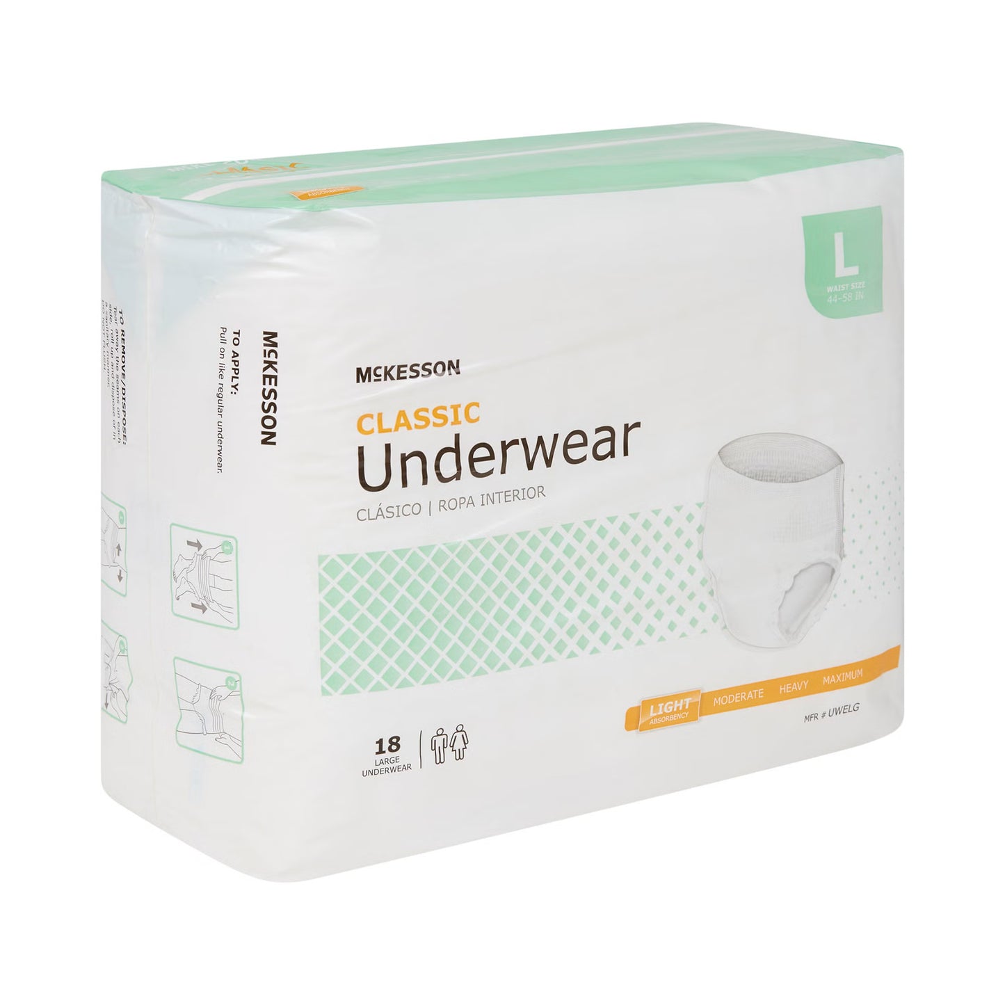 McKesson Classic Light Absorbency Incontinence Underwear, Large