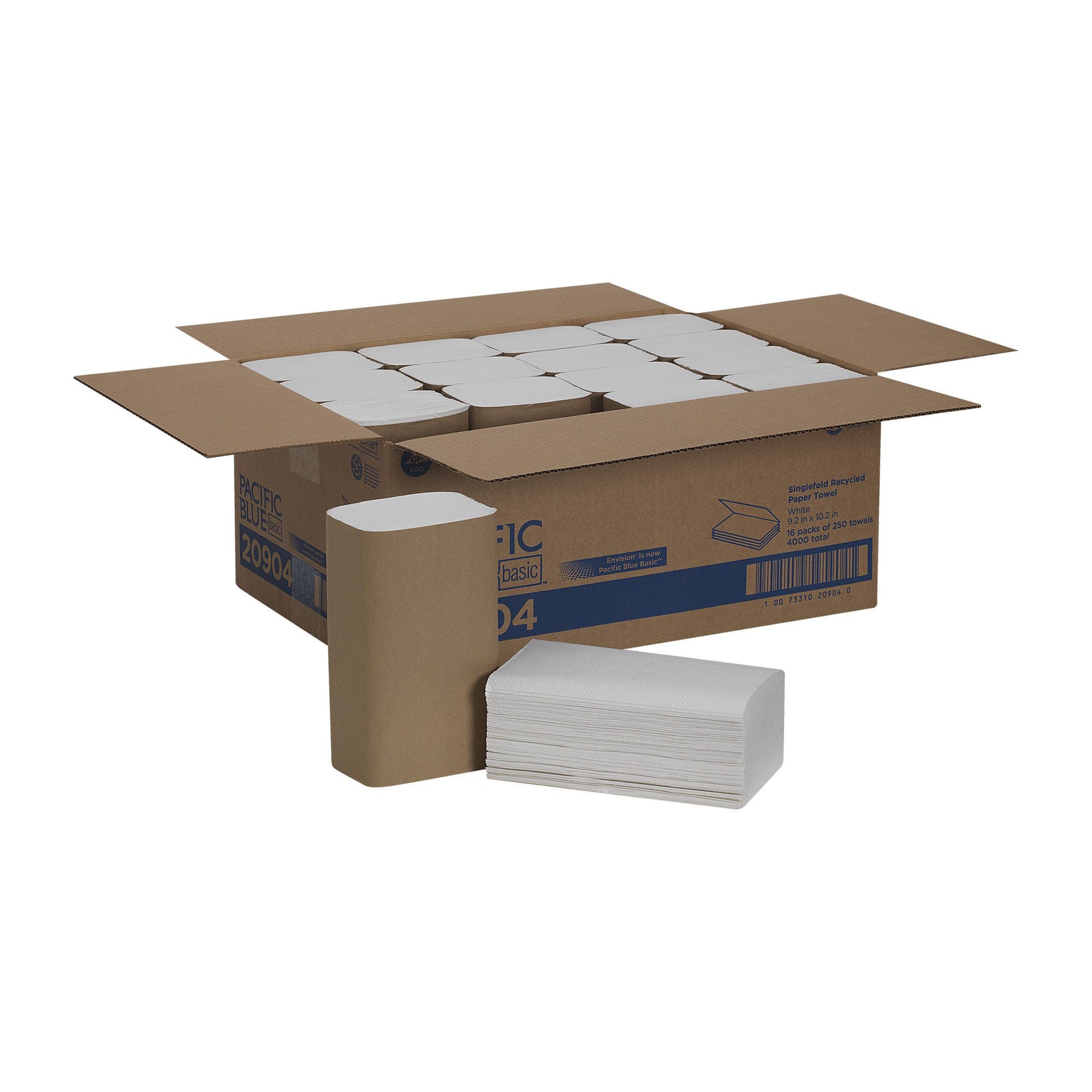 Pacific Blue Basic™ Single-Fold Paper Towel, 250 Sheets per Pack