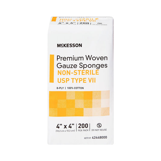 McKesson USP Type VII Gauze Sponge, 4 x 4 Inch, Eight-Ply