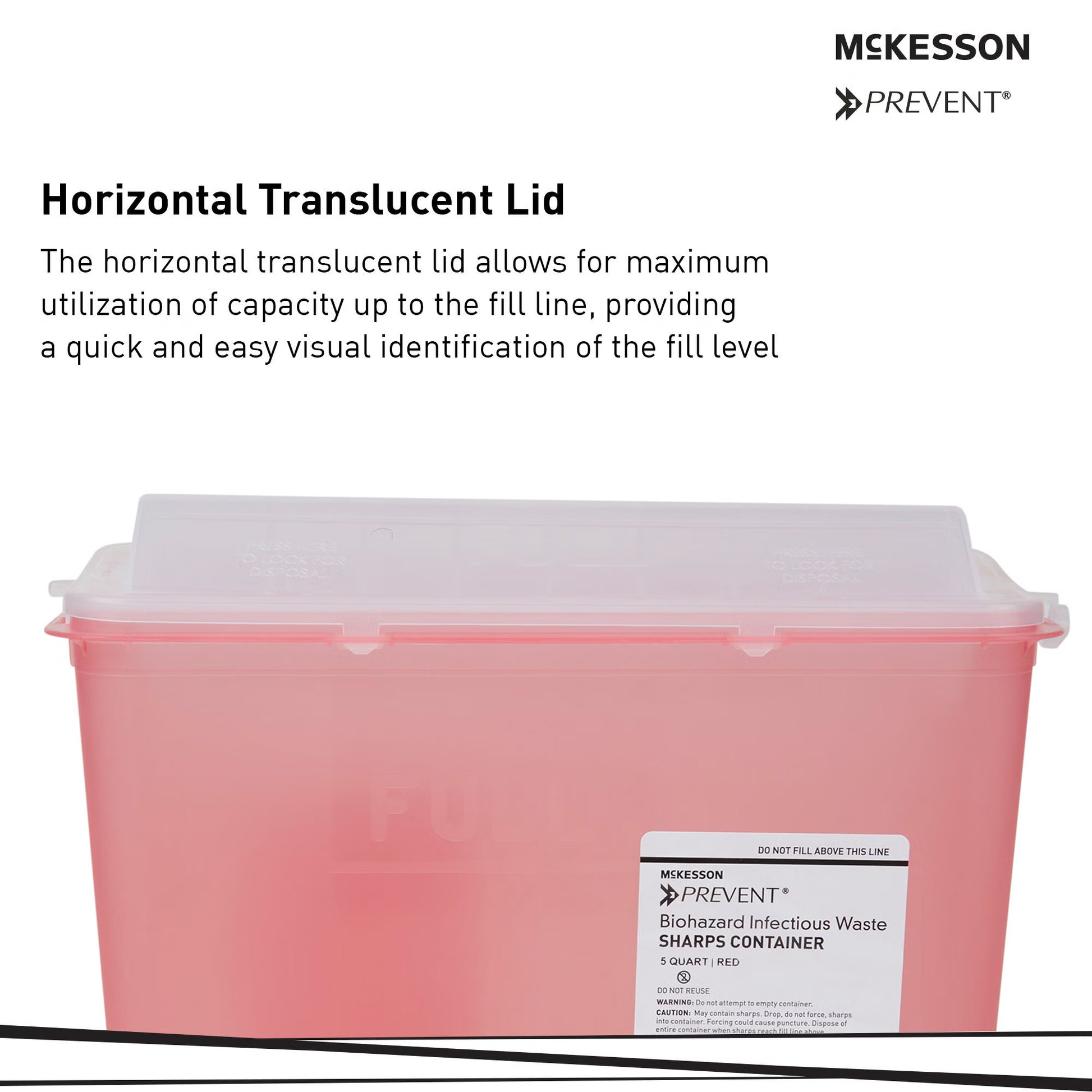 McKesson Prevent® Red Sharps Container, 1.25 Gallon, 10.75 x 10.5 x 4.75 Inch