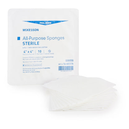 McKesson Sterile Nonwoven Sponge, 4 x 4 Inch, Four Ply