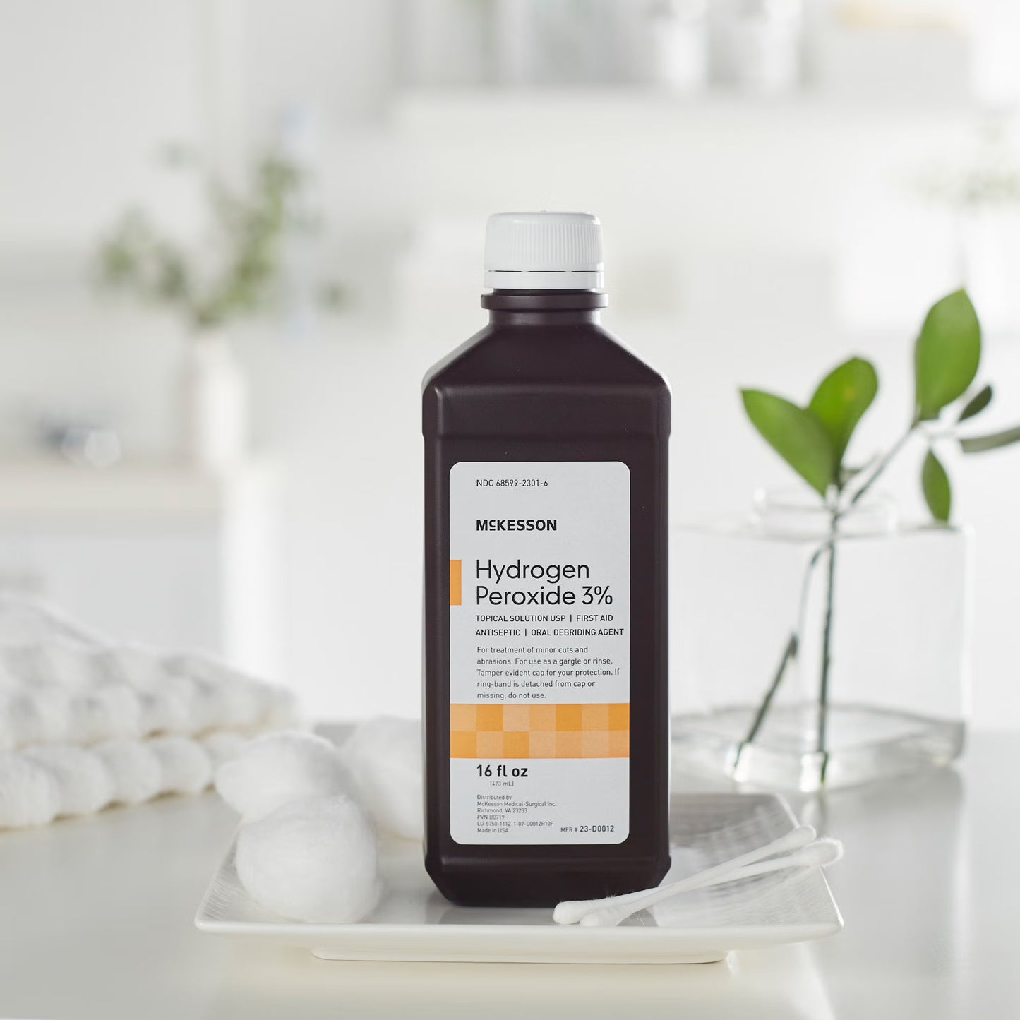 McKesson Hydrogen Peroxide Antiseptic, 16-ounce bottle