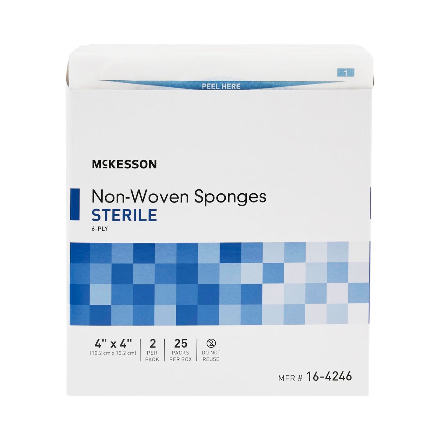 McKesson Sterile Nonwoven Sponge, 4 x 4 Inch, Six Ply