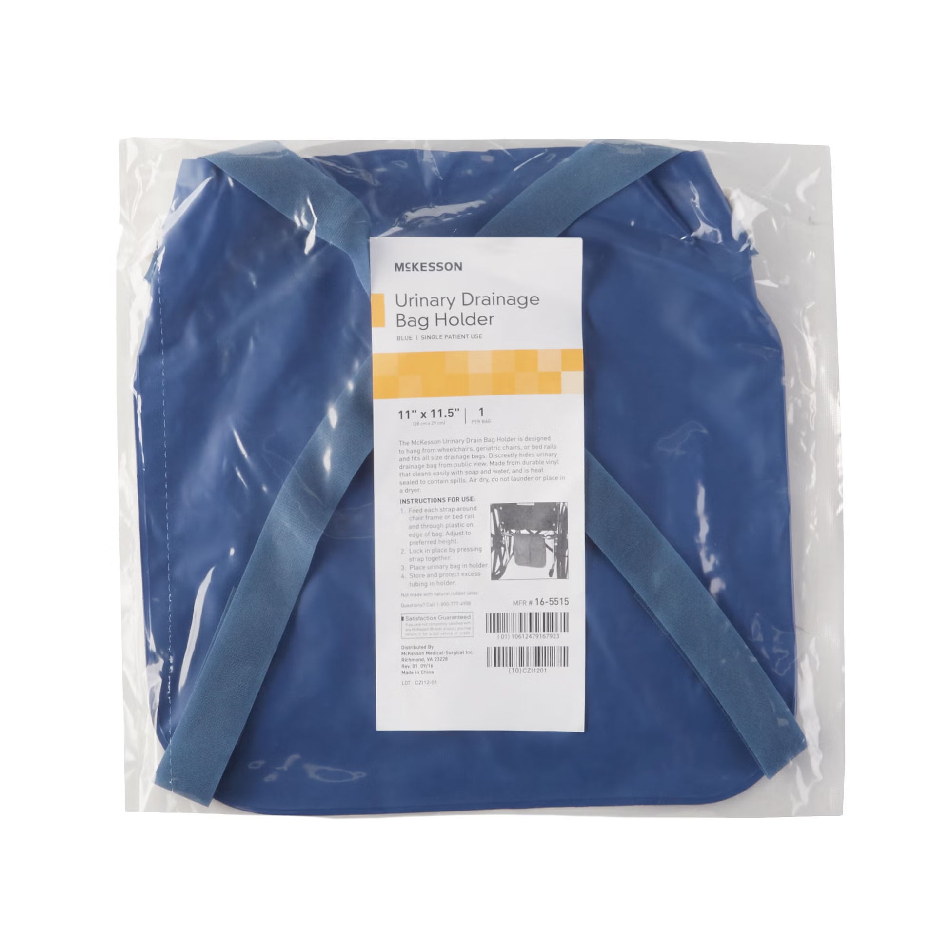 McKesson Urinary Bag Drainage Holder, Adjustable Straps, Dark Blue