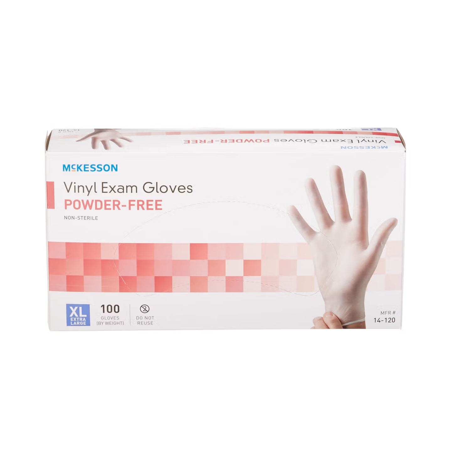 McKesson Vinyl Exam Glove, Extra Large, Clear