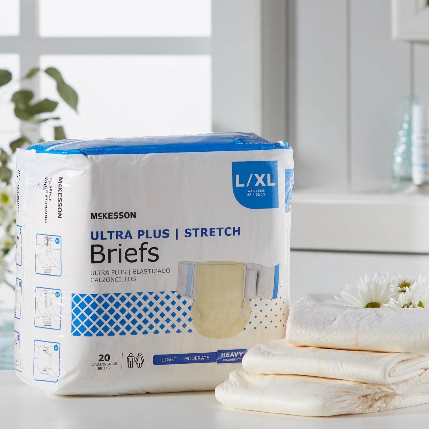 McKesson Ultra Plus Stretch Heavy Absorbency Incontinence Brief, Large / X-Large