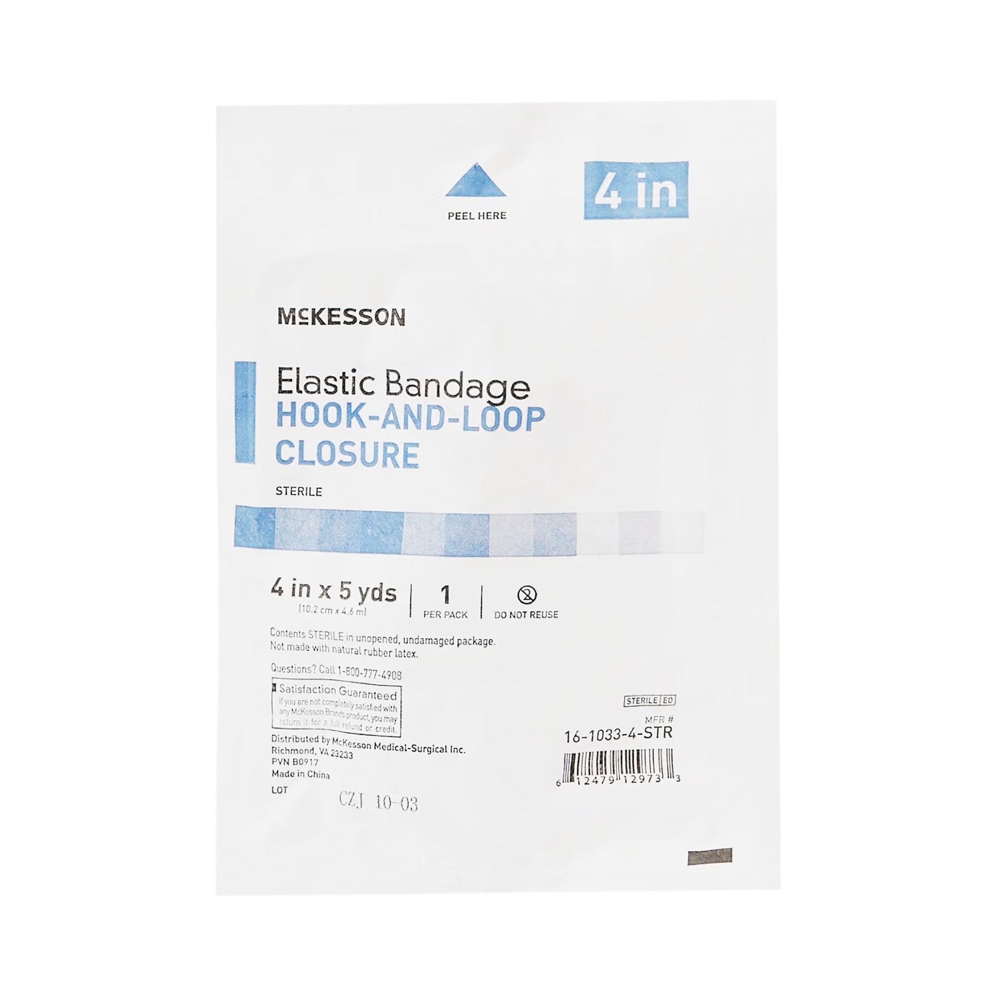 McKesson hook-and-loop closure Elastic Bandage, 4 Inch x 5 Yard