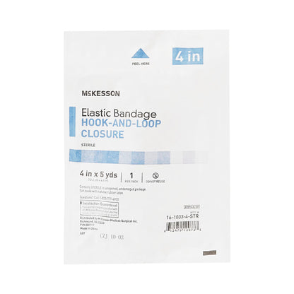 McKesson hook-and-loop closure Elastic Bandage, 4 Inch x 5 Yard
