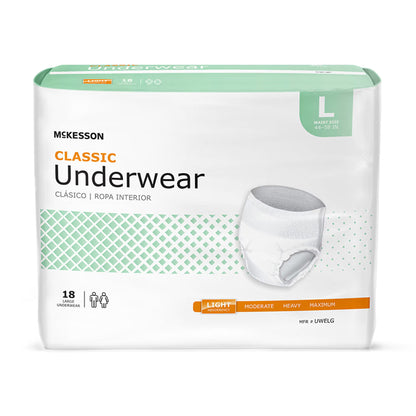 McKesson Classic Light Absorbency Incontinence Underwear, Large