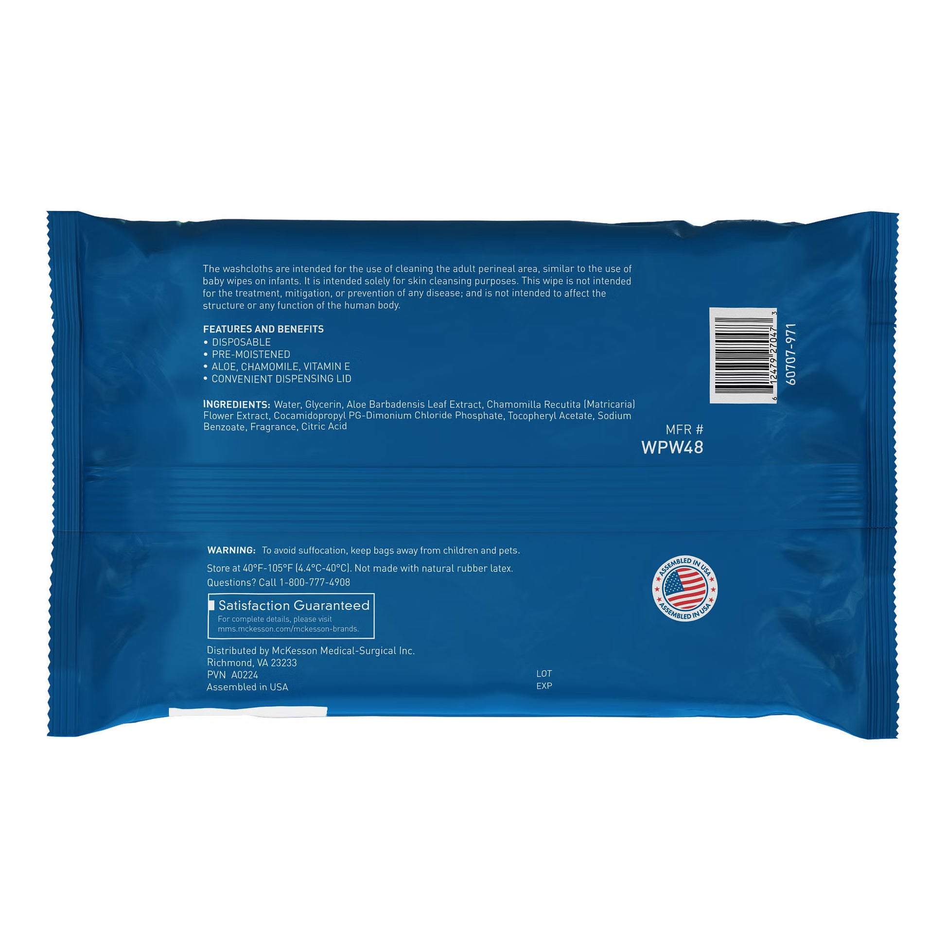McKesson® Fresh Scent Personal Cleansing Wipe, Nonflushable